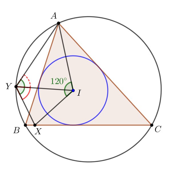 Центр вписанной окружности треугольника лежит в точке. Центр вписанной окружности треугольника. Олимпиадная геометрия.