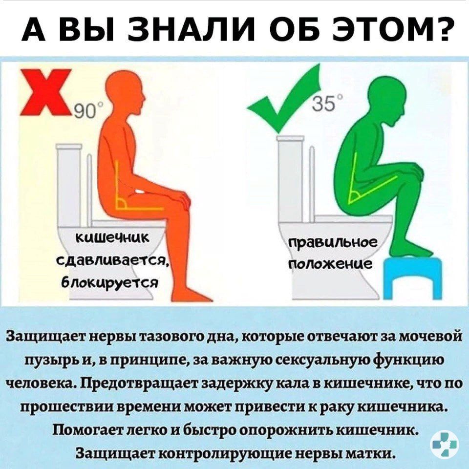 Правильное положение на унитазе