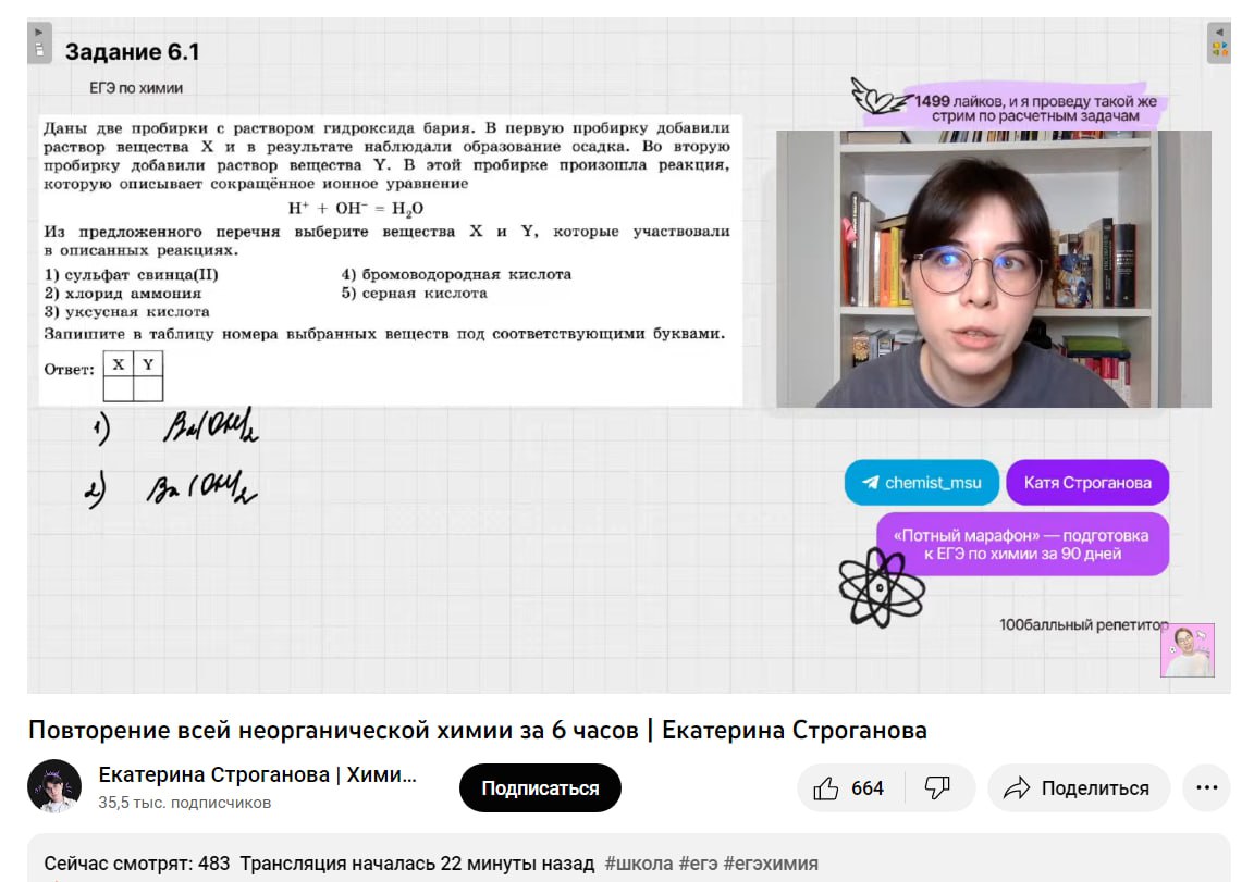 Химия егэ 2025 4 июля. Катя строганова химия егэ. строганова химия егэ. егэ химия 2025. 6 задание егэ химия.