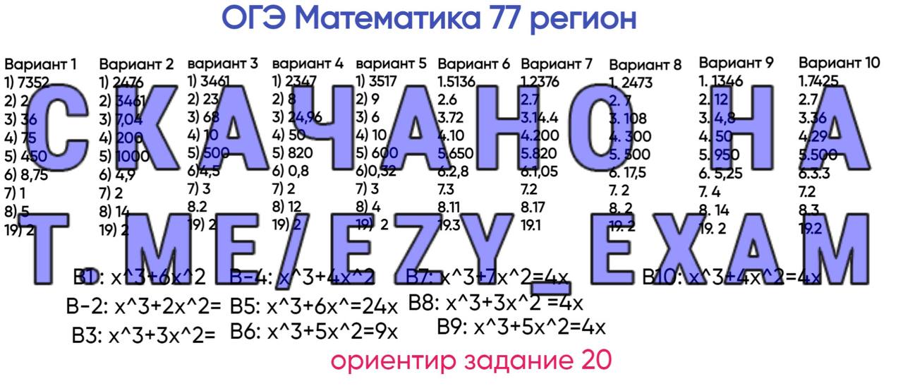 Варианты огэ 77 регион