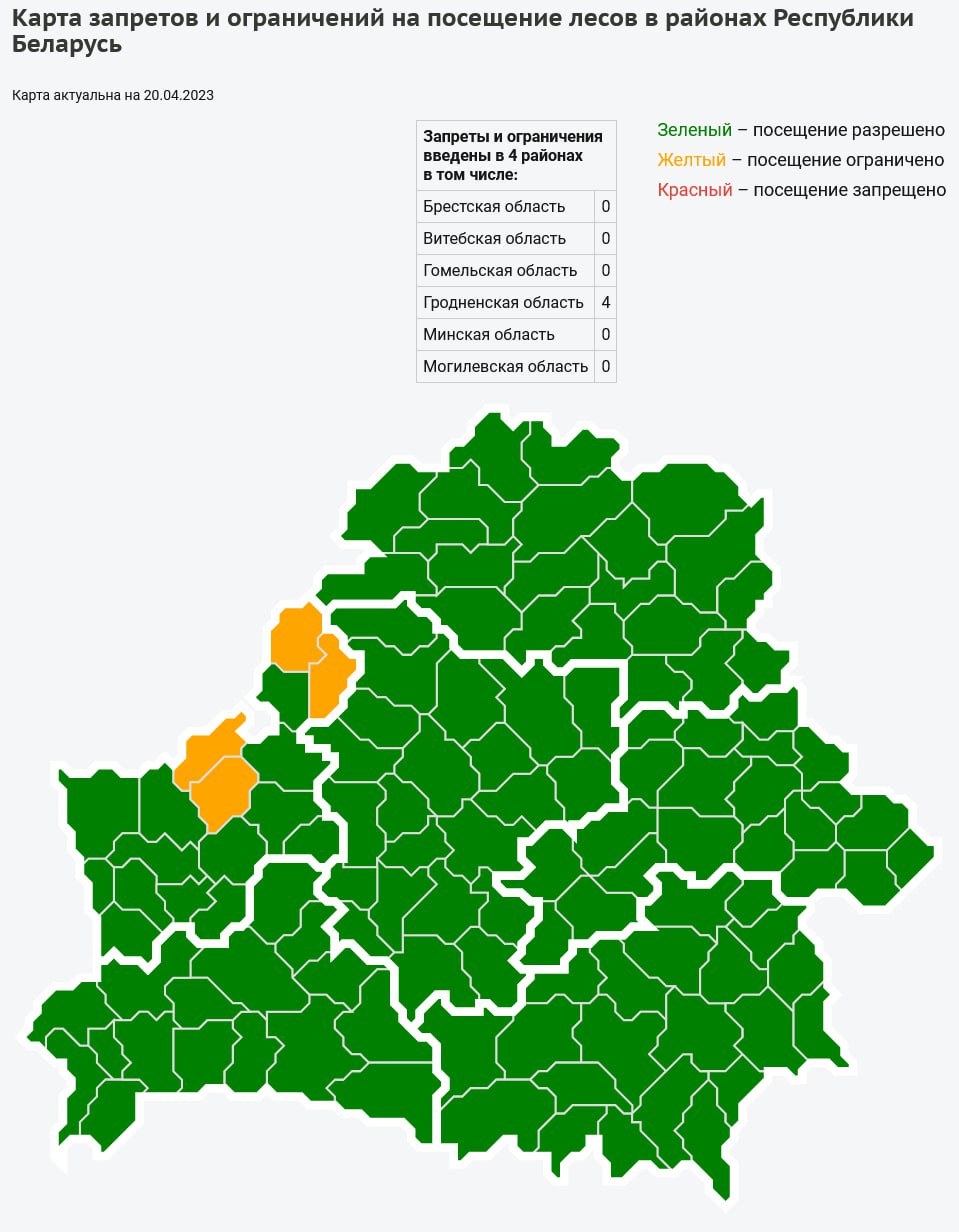 Карта запретов на посещение лесов в гомельской области на сегодня