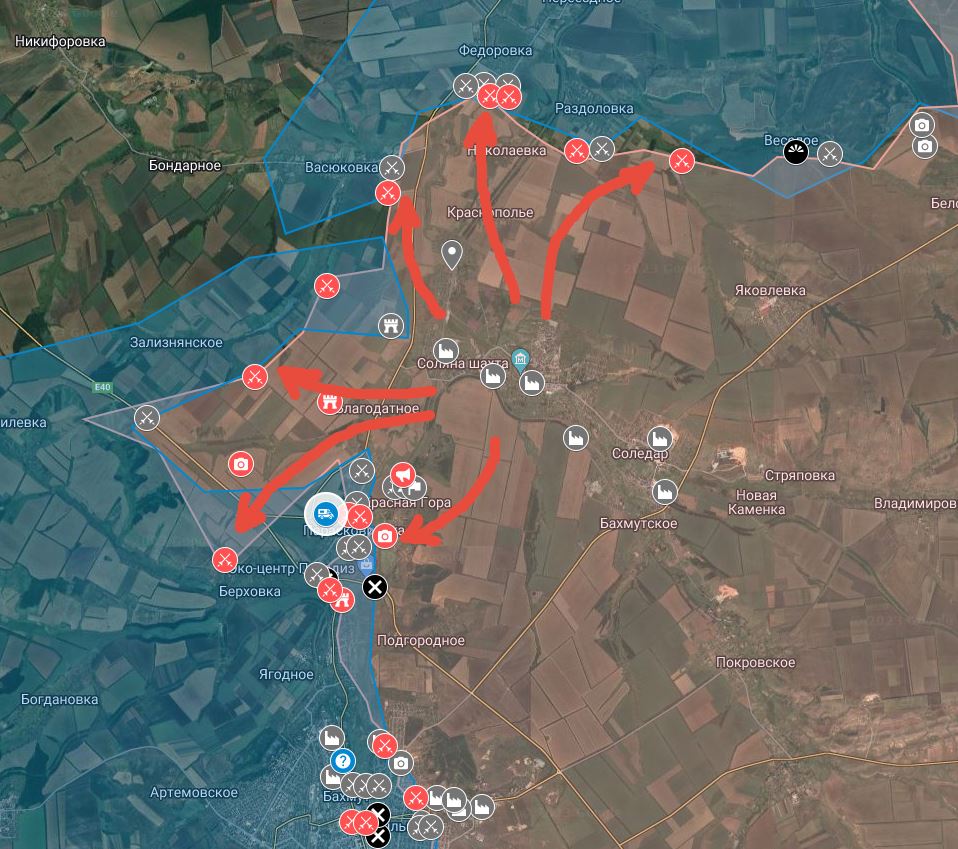 Соледар карта боевых действий сегодня