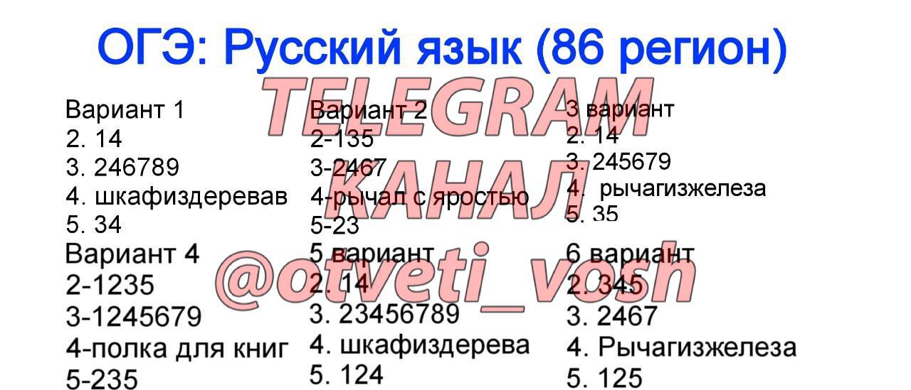 Варианты ОГЭ русский язык 2024.