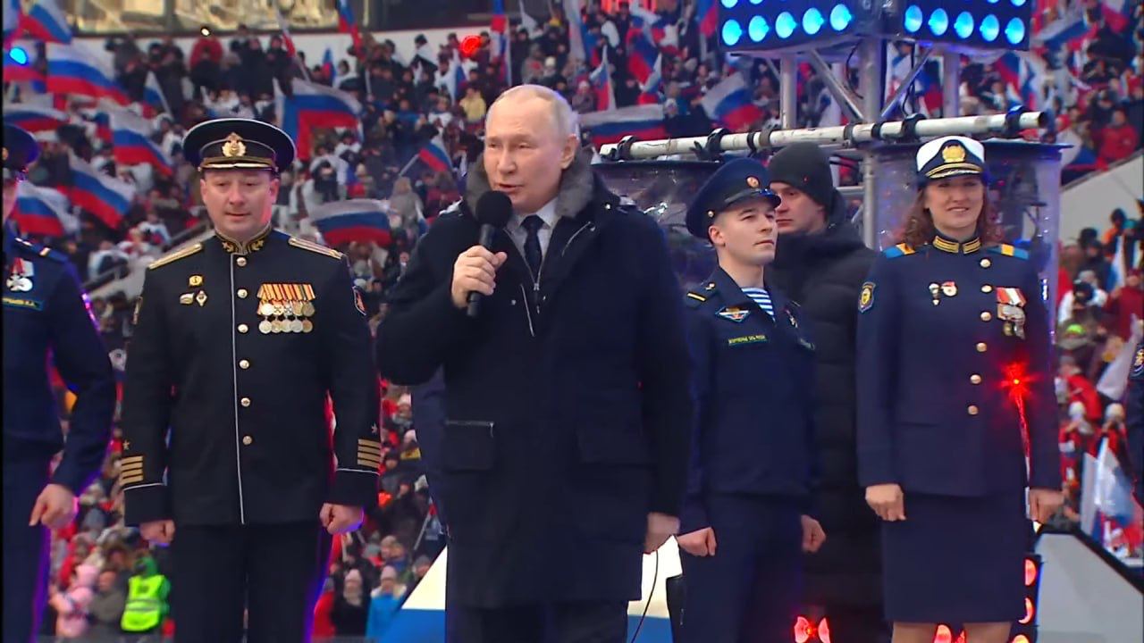 Концерт посвященный 23 февраля россия 1. Концерт Путина в Лужниках 2023. Выступление Путина в Лужниках.